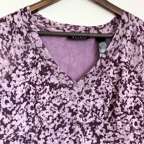Axcess Y2K Purple Floral Blouse - Picture 2 of 9